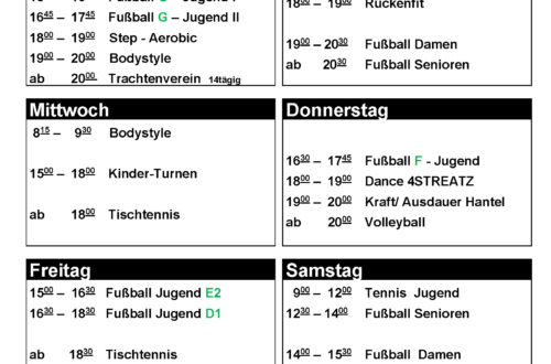 Hallen Belegung 2025 2026